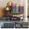 FEITJMMW Yoga Mat Organizer with Universal Wheels Fitness Equipment Sports Equipment Storage Rack Home Put Badminton Racket Seam Removable Shelf view 3