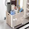 FEITJMMW Yoga Mat Storage Racks Wooden Storage Basket, Home Gym Studio Storage Organizer for Yoga Block Foam Roller Resistance Band, and More Gym Accessories with Wheels view 1