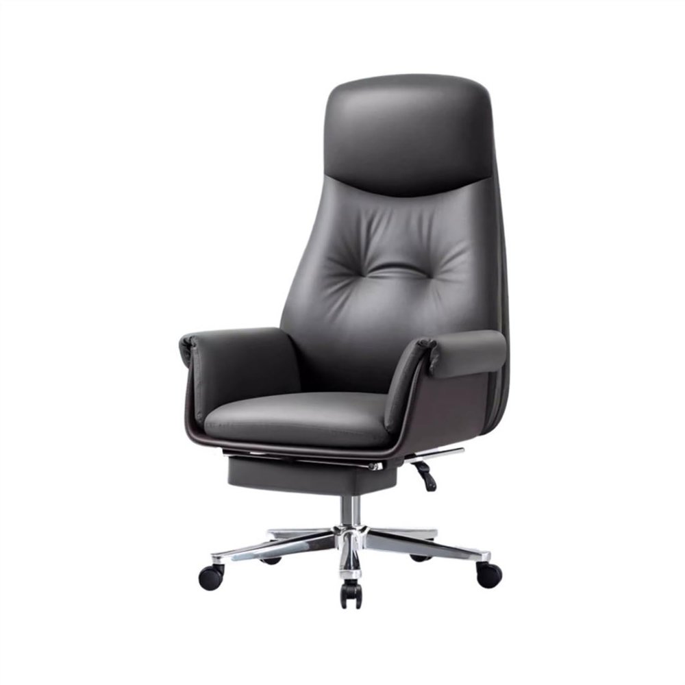 WAOCEO Office Chair Business Office Chair Reclining Study Computer Chair for Home Use Can Lift and Rotate Comfortable Seat Desk Chairs (Color : Gris)