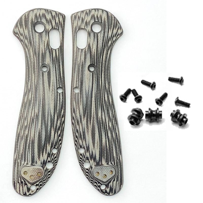 UPFIST 1 Pair Scales Handle Fits for Benchmade Griptilian 551, G10 Handle Patch with 3 Sets Screws (Size : Black Sand)