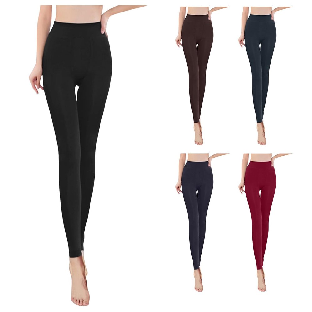 Canbebig Fleece Lined Leggings for Women Winter Thicken Warm High Waisted Thermal Tights Casual Tummy Control Sherpa Legging Black