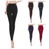 Canbebig Fleece Lined Leggings for Women Winter Thicken Warm High Waisted Thermal Tights Casual Tummy Control Sherpa Legging Black view 1