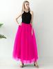 AiberLisha Womens A line Maxi Princess Tulle Tutu Skirt for Prom Party Hot Pink 5XL view 3