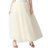 AiberLisha Womens A line Maxi Princess Tulle Tutu Skirt for Prom Party Light Champagne 4XL