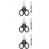 3 Pieces Fishing Scissors Fishing Tool Kit Portable Braided Line Cutter Stainless Steel with Titanium Coating Fishing with Hook and Anti-Lost Lanyards for Fishing Trimming (Silver) view 1
