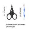 3 Pieces Fishing Scissors Fishing Tool Kit Portable Braided Line Cutter Stainless Steel with Titanium Coating Fishing with Hook and Anti-Lost Lanyards for Fishing Trimming (Silver) view 2