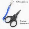 3 Pieces Fishing Scissors Fishing Tool Kit Portable Braided Line Cutter Stainless Steel with Titanium Coating Fishing with Hook and Anti-Lost Lanyards for Fishing Trimming (Silver) view 4