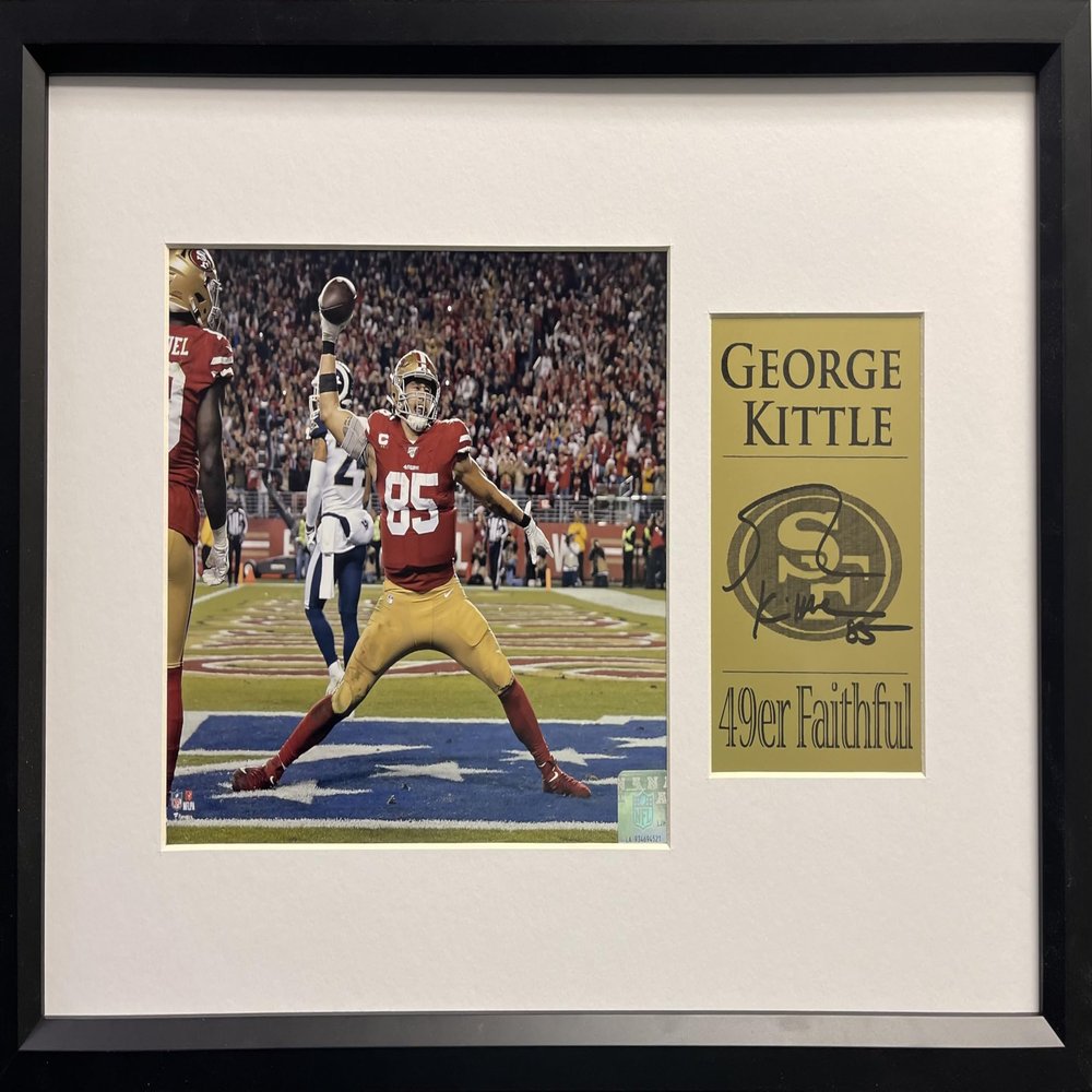 George Kittle "SF 49ers" Framed 8x10 Photograph w/Full Plate (Engraved Series)