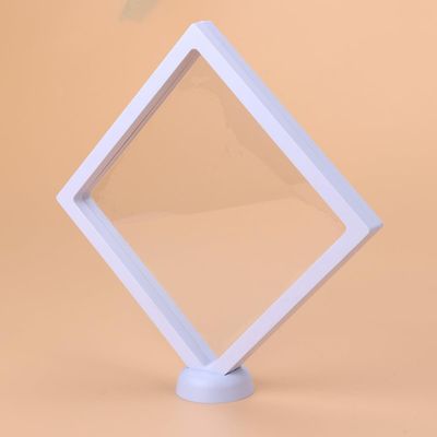 Gatuida 3D Floating Display Case (Without Base), Transparent PE Jewelry Storage Box, Floating Coin Display Frame Holder(18x2cm)
