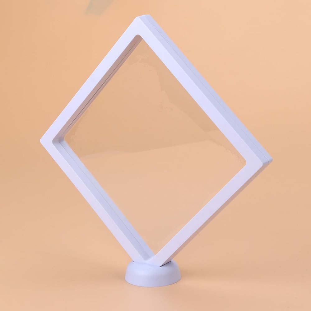 Gatuida 3D Floating Display Case (Without Base), Transparent PE Jewelry Storage Box, Floating Coin Display Frame Holder(18x2cm)
