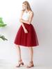 AiberLisha Midi Length Princess Tulle Tutu Skirt for Prom Party Burgundy XL XXL view 2