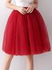 AiberLisha Midi Length Princess Tulle Tutu Skirt for Prom Party Burgundy XL XXL view 3