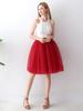 AiberLisha Midi Length Princess Tulle Tutu Skirt for Prom Party Burgundy XL XXL view 4