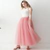 AiberLisha Womens A line Maxi Princess Tulle Tutu Skirt for Prom Party Dusty Pink 3XL view 4