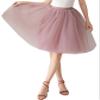 AiberLisha Midi Length Princess Tulle Tutu Skirt for Prom Party Dusty Rose L