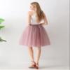 AiberLisha Midi Length Princess Tulle Tutu Skirt for Prom Party Dusty Rose L view 4