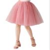 AiberLisha Midi Length Princess Tulle Tutu Skirt for Prom Party Dusty Pink L