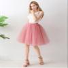 AiberLisha Midi Length Princess Tulle Tutu Skirt for Prom Party Dusty Pink L view 2