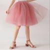 AiberLisha Midi Length Princess Tulle Tutu Skirt for Prom Party Dusty Pink L view 3