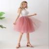 AiberLisha Midi Length Princess Tulle Tutu Skirt for Prom Party Dusty Pink L view 4