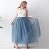 AiberLisha Womens A line Maxi Princess Tulle Tutu Skirt for Prom Party Dusty Blue 5XL view 2