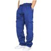 Men's Cargo Sweatpants Casual Fleece Joggers Loose Fit Open Bottom Athletic Pants for Men with Pockets RoyalBlue XL view 1