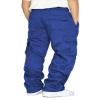 Men's Cargo Sweatpants Casual Fleece Joggers Loose Fit Open Bottom Athletic Pants for Men with Pockets RoyalBlue XL view 2