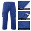 Men's Cargo Sweatpants Casual Fleece Joggers Loose Fit Open Bottom Athletic Pants for Men with Pockets RoyalBlue XL view 4