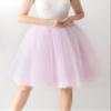 AiberLisha Midi Length Princess Tulle Tutu Skirt for Prom Party Light Pink L view 3