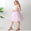 AiberLisha Midi Length Princess Tulle Tutu Skirt for Prom Party Light Pink L view 4