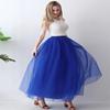 AiberLisha Womens A line Maxi Princess Tulle Tutu Skirt for Prom Party Royal Blue 5XL view 2
