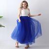 AiberLisha Womens A line Maxi Princess Tulle Tutu Skirt for Prom Party Royal Blue 5XL view 3