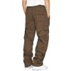 Men's Cargo Sweatpants Casual Fleece Joggers Loose Fit Open Bottom Athletic Pants for Men with Pockets Khaki 2XL view 2