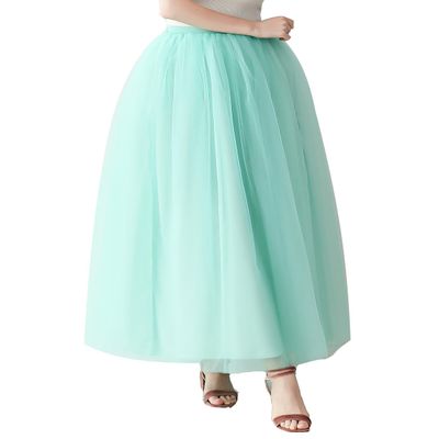 AiberLisha Womens A line Maxi Princess Tulle Tutu Skirt for Prom Party Mint 3XL