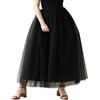 AiberLisha Womens A line Maxi Princess Tulle Tutu Skirt for Prom Party Black 5XL view 1