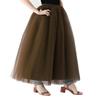 AiberLisha Womens A line Maxi Princess Tulle Tutu Skirt for Prom Party Coffee 5XL view 1