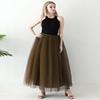 AiberLisha Womens A line Maxi Princess Tulle Tutu Skirt for Prom Party Coffee 5XL view 2
