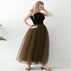 AiberLisha Womens A line Maxi Princess Tulle Tutu Skirt for Prom Party Coffee 5XL view 4