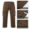 Men's Cargo Sweatpants Casual Fleece Joggers Loose Fit Open Bottom Athletic Pants for Men with Pockets Khaki XL view 4