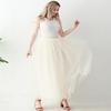 AiberLisha Womens A line Maxi Princess Tulle Tutu Skirt for Prom Party Light Champagne 3XL view 3