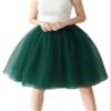 AiberLisha Midi Length Princess Tulle Tutu Skirt for Prom Party Dark Green S M