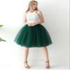 AiberLisha Midi Length Princess Tulle Tutu Skirt for Prom Party Dark Green S M view 2