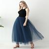 AiberLisha Womens A line Maxi Princess Tulle Tutu Skirt for Prom Party Navy Blue 5XL view 3
