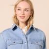 Amazon Essentials (Demi's Pick) Women's Oversized-Fit Heavyweight Denim Shirt Jacket, Light Wash, XX-Large view 4