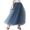 AiberLisha Womens A line Maxi Princess Tulle Tutu Skirt for Prom Party Dusty Blue 3XL