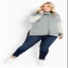 Avenue Women's Plus Size Riley Sweater, 14-16 Grey Marle view 3