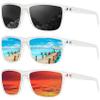 KALIYADI Polarized Sunglasses Men, Lightweight Mens Sunglasses Polarized UV Protection Driving Fishing Golf (Frame Clear|Lens Black/Ice Blue/Red) view 1