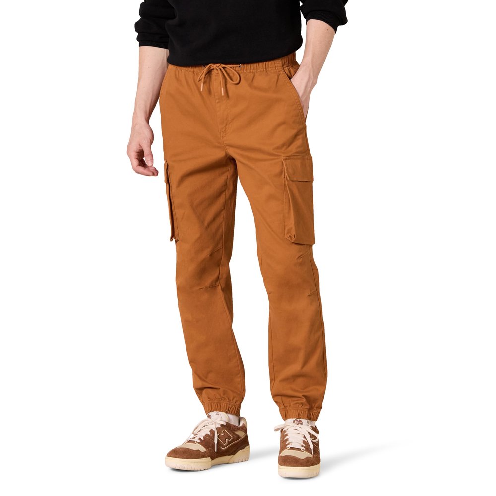 Amazon Essentials Men's Drawstring-Waist Regular-Fit Cargo Jogger, Caramel, X-Large