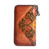 AEGGEAI Women Long Wallet Vintage Embossing Ethnic Style Card Holder Genuine Leather Clutch Large Capacity Multi Pocket Purse (Brown) view 2