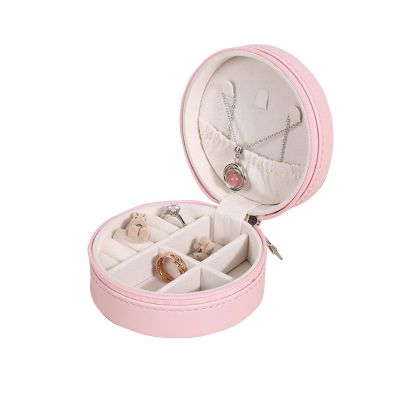BigkiTchen Women's Jewelry Boxes, Small Travel Jewelry Box Organizer, Jewelry Display Case, Rings Earrings Necklaces Storage (Pink, One Size)